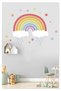 Rainbow Colored Stars Clouds and Rain Decorative Kids Room Wall Sticker Wall Ornament
