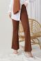 206 Flared Leg Fabric Trousers Brown - 3