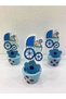 Wooden Blue Baby Stroller Note Holder with Latch 8 Pieces - Baby Candy Decoration Gift - 2