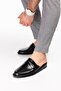 Men's Black Genuine Leather House Slippers