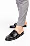 Men's Black Tassel Genuine Leather House Slippers - 3