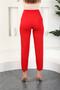 Women's Red Collared Sitting Skinny Leg Cigarette Pants - 4
