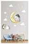 Kitten Sleeping on the Moon Stars and Clouds Decorative Children's Room Wall Sticker Wall Ornament - 5
