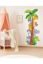 Cute Safari Animals Themed Height Meter Children's Room Multi-Purpose Cabinet Wall Sticker Set - 2