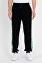 Black Men's Sweatpants with Green Stripes - 3