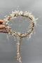 Powder Pearl, Crystal and Straw Henna Bridal Crown – Wedding & Henna & Wedding, Stylish Design – Magnet, Hed - 8