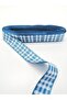Cobalt Blue Square Patterned Taffeta Ribbon 2.5 cm 2 Meters – Ribbon, Stylish Design, Women's Accessory – Kurde - 2