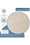 Fiber Lined PVC Tablecloth 140x140cm Absorbable Liquid Proof Stain Resistant Flower Patterned Beige - 3
