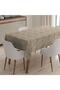 Fiber Lined PVC Tablecloth 140x100cm Erasable Liquid Proof Stain Resistant Leaf Patterned Gold - 2