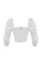 White Balloon Sleeve Square Neck Crop Woven Blouse TWOSS19XB0036 - 19