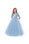 Lace Girls' Evening Dress - Blue Color Girls' Evening Dress - Tarlatan Kids Evening Dress