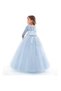 Lace Girls' Evening Dress - Blue Color Girls' Evening Dress - Tarlatan Kids Evening Dress - 2