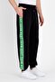 Black Men's Sweatpants with Green Stripes