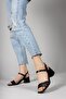 Black Women's Heeled Sandals0012355
