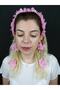 Pink Laser Cut Flower Crown with Earrings Crown Organization Henna Crown Bride Crown Maternity Crown - 7