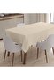Fiber Lined PVC Tablecloth 140x140cm Absorbable Liquid Proof Stain Resistant Flower Patterned Beige - 2