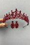 Red Leyor Bridal Henna Crown and Earring Set – Wedding & Henna & Wedding, Stylish Design, Women's Accessory – - 2