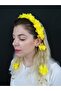 Yellow Laser Cut Flower Crown with Earrings Crown Organization Henna Crown Bride Crown Maternity Crown - 5