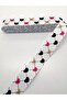 White Heart Patterned Grosgrain Ribbon 2.5 cm 1 Meter – Ribbon, Stylish Design, Women's Accessory - 2