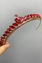 Red Gold Es Model Thin Bridal and Henna Crown – Wedding & Henna & Wedding, Stylish Design, Women's Accessory - 3