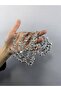 Silver Color Double Sided Zelen Model Hair Accessory Bridal Tiara – Crown, Crystal Stone, Stylish Model – Crown - 6