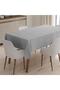 Fiber Lined PVC Tablecloth 100x140cm Erasable Liquid Proof Stain Resistant Flower Patterned Silver - 2