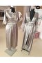 Gray Maternity Dressing Gown and Nightgown