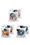 3-Piece Double Sided Modern Suede Pillow Throw Pillow Cover Set with Colorful Onedraw Drawing on White Background - 2
