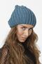 Thessaloniki Knitted Knitwear Plain Beret - Blue - 2