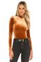 Women's Half Turtleneck Velvet Bodysuit