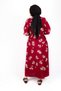 Summer Plus Size Sile Cloth Burgundy Long Sleeve Dress - 2
