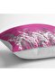 White Flower Digital Printed Throw Pillow Cover on Fuchsia Floor - 3