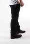 Byyasar Men's Dark Black Straight Regular-fit Lycra Skinny Leg Jeans - 4
