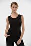 3-Piece Women's Cotton Black Tank Collar Detailed & Comfortable Texture & Thick Strap