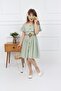 Children's Green Bag Halter Button Dress - 6