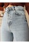 Layza 90's Snow Wash Blue Lycra Super High Waist Loose Jeans Palazzo Trousers - 3