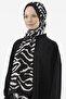 Women's Medina Silk Shawl Black - Off-White Coated