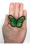 Shades of Green Butterfly Embroidery Crest