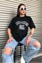 Women's Black Atlanta Printed Oversize T-shirt