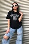 Women's Black Atlanta Printed Oversize T-shirt - 3
