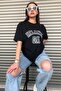 Women's Black Atlanta Printed Oversize T-shirt - 4