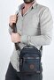 2030 Canvas (Cotton) Fabric Men's Hand and Shoulder Strap Bag Black - 6