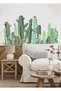 Watercolor Watercolor Cactus Flowers Decorative Wall Sticker Wall Ornament Wall Decor - 4