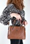 Dm-1243& Nubuck Women's Hand and Shoulder Strap Bag Brown - 4