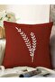 Claret Red Floor White Floral Raschel Knitted Pillow Throw Pillow Cover