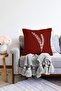 Claret Red Floor White Floral Raschel Knitted Pillow Throw Pillow Cover - 2
