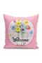 Blue Plaid Motif Colorful Roses Digital Printed Pillow Throw Pillow Cover