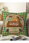 Farm Fresh Plaid Motif Pumpkin Themed Modern Raschel Knitted Pillow Throw Pillow Cover