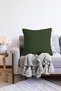 Plain Colored Dark Green Digital Printed Modern Raschel Knitted Pillow Throw Pillow Cover - 2