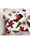 New Year's Themed Plaid Design Suede Pillow Cushion Cover - 2
